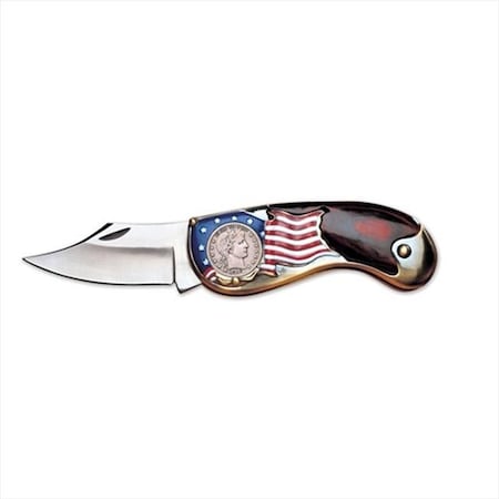 American Coin Treasures 11454 Silver Barber Quarter Pocket Knife